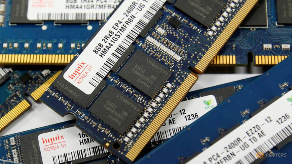 FILE PHOTO - SK Hynix Inc's DRAM modules are seen in this picture illustration taken at the co