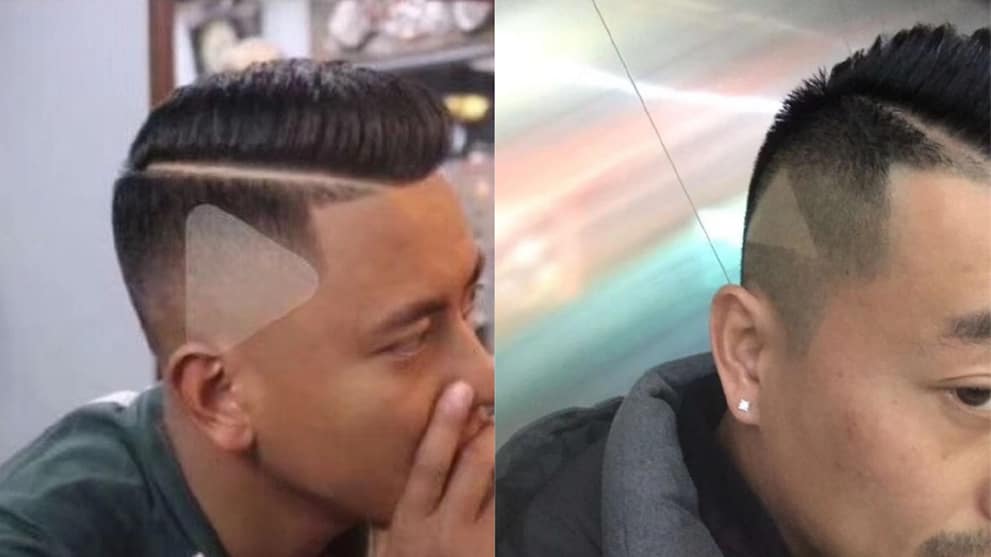 Chinese Barber Shaves Play Button Triangle Into Man S Head Cna