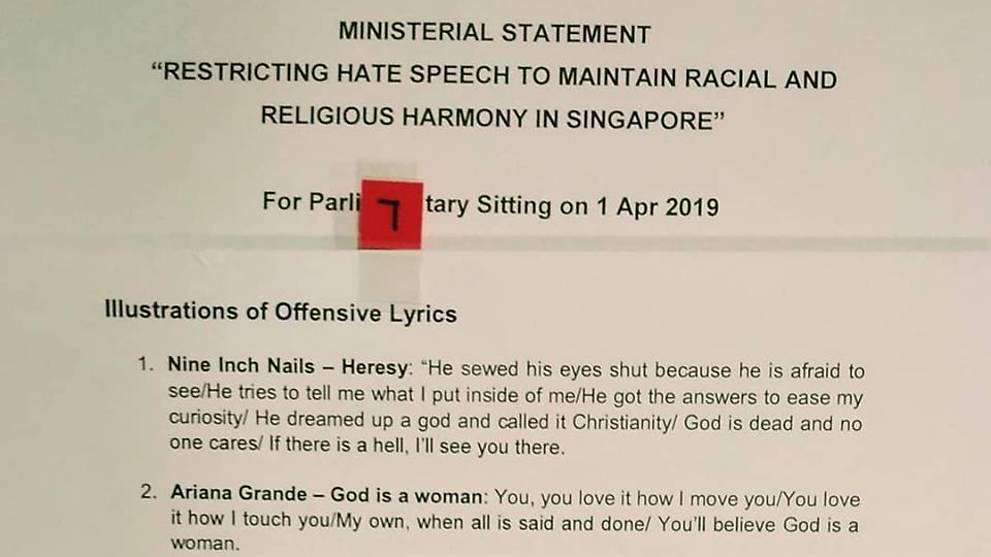 Offensive Songs On List Circulated In Parliament Will Not Be