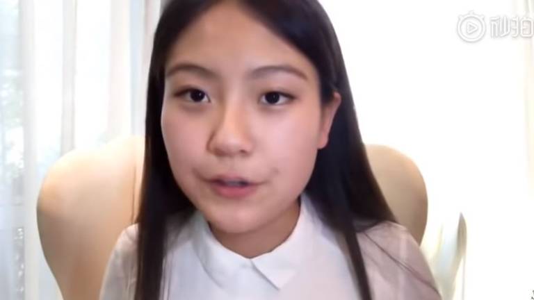 Screengrab from YouTube of a video posted by Molly Zhao Yusi where she explains how she got into Stanford University.