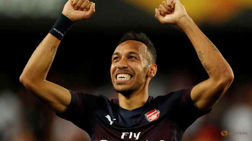 Image result for Pierre-Emerick Aubameyang's hat-trick for Arsenal set up an all-English Europa League final against Chelsea as they won in Valencia for a 7-3 aggregate victory.