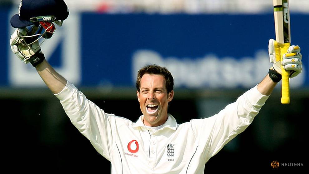 File photo  england s trescothick celebrates after making his century during international test match at lord s cricket ground in london 3