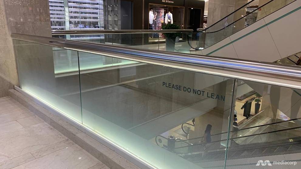 Ngee Ann City death 1mtall safety barriers consistent with other