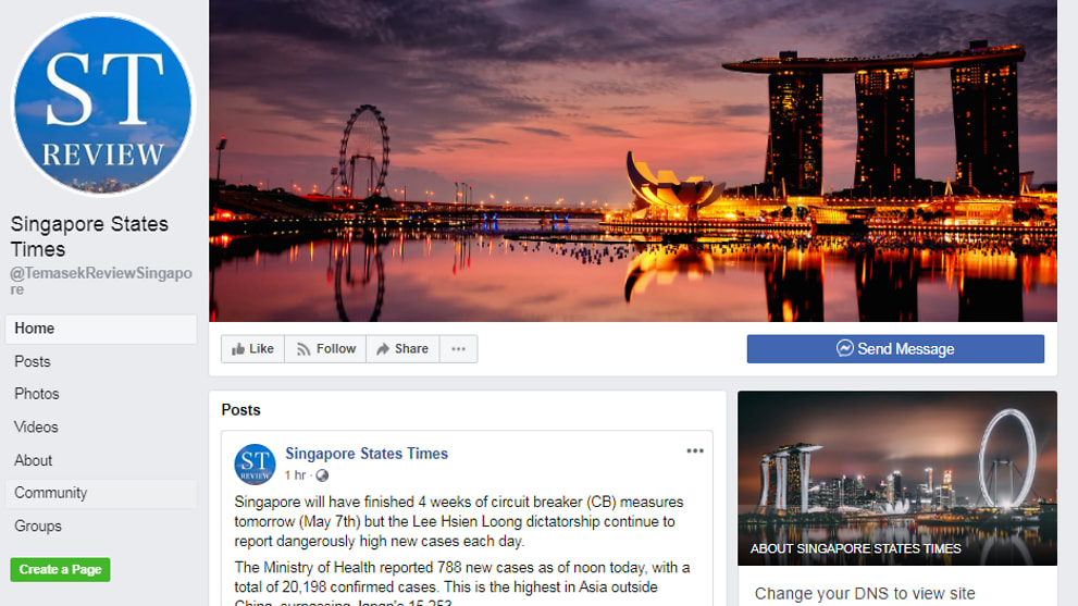 POFMA: Singapore States Times, Alex Tan's Facebook pages ...