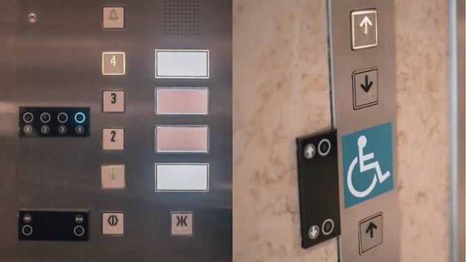 Changi Airport contactless lift buttons