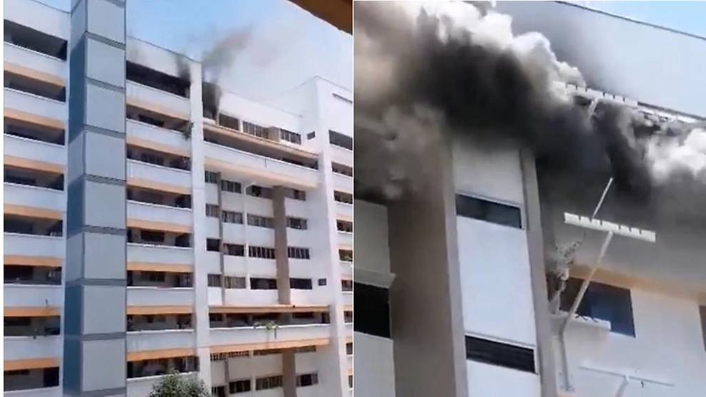 About 70 people evacuated after fire breaks out at HDB ...