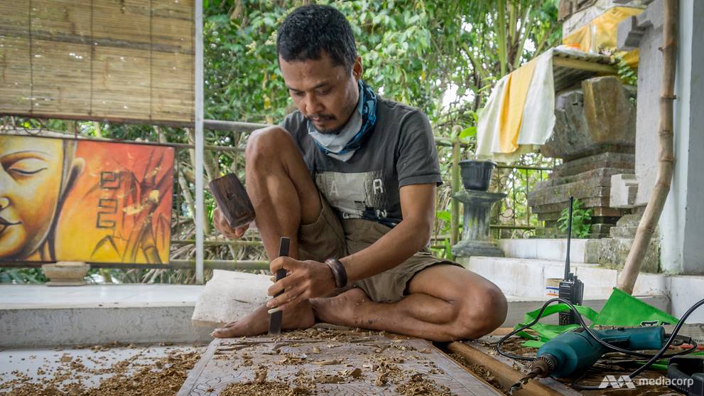 As tourist flow stops, Bali’s craftsmen struggle to market their work