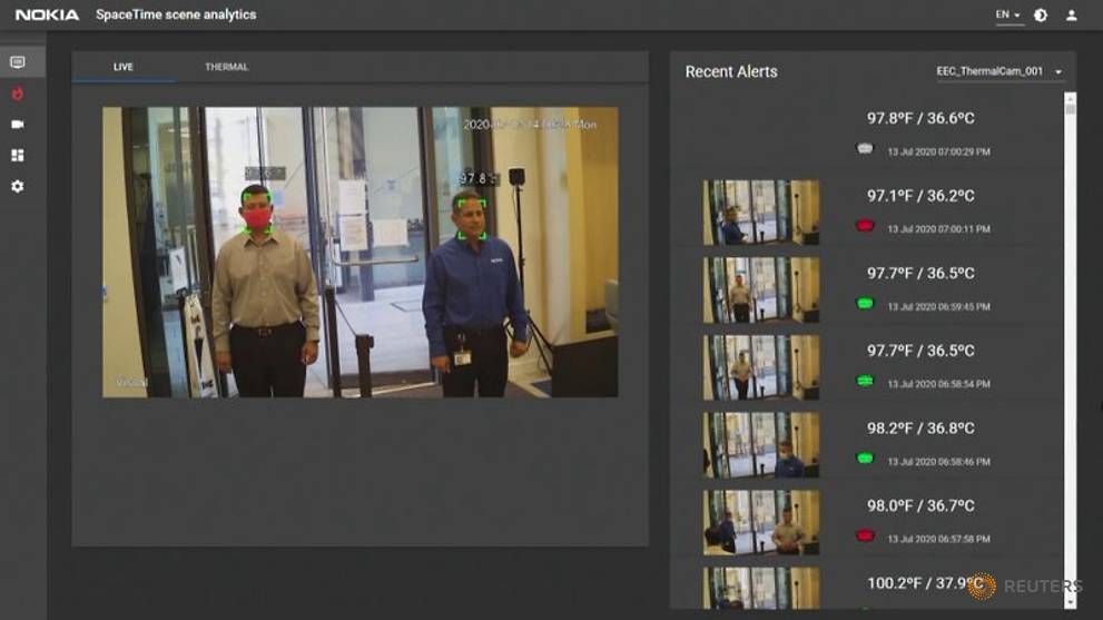 nokia s covid detection system automatically scans for temperature mask cna