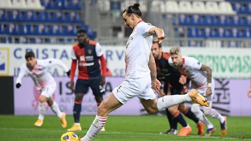 Football: Ibrahimovic scores twice as leaders Milan ease ...
