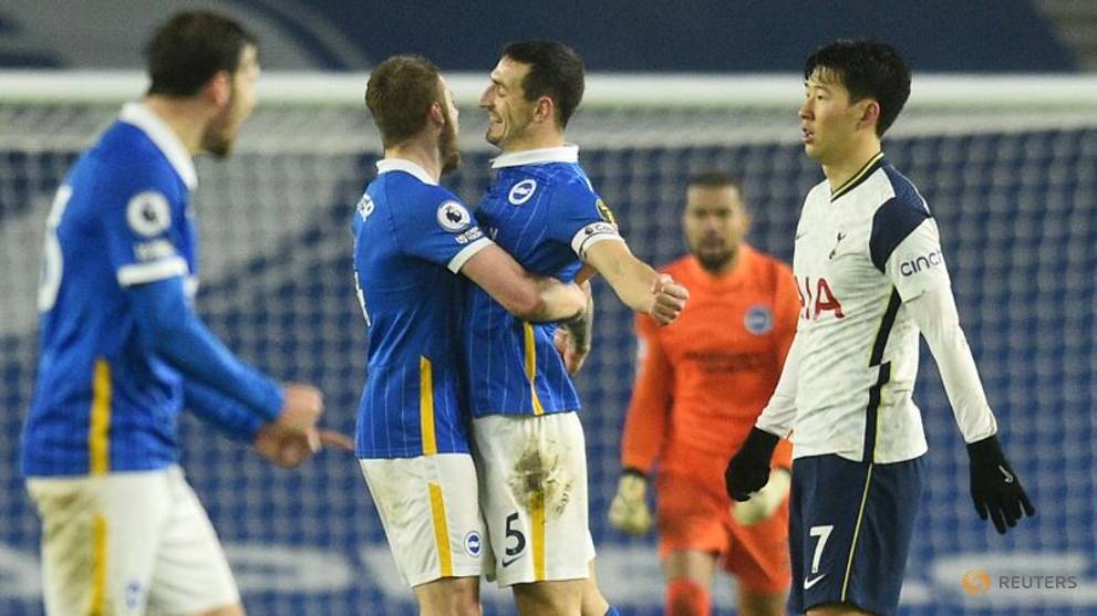 Football: Brighton beat lacklustre Spurs to claim first ...