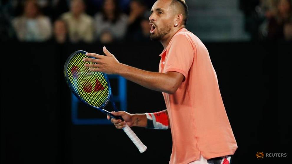 Kyrgios loses temper, match at Murray River Open - CNA