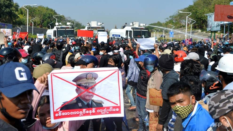 Myanmar military guarantees new election; protesters block train services - CNA