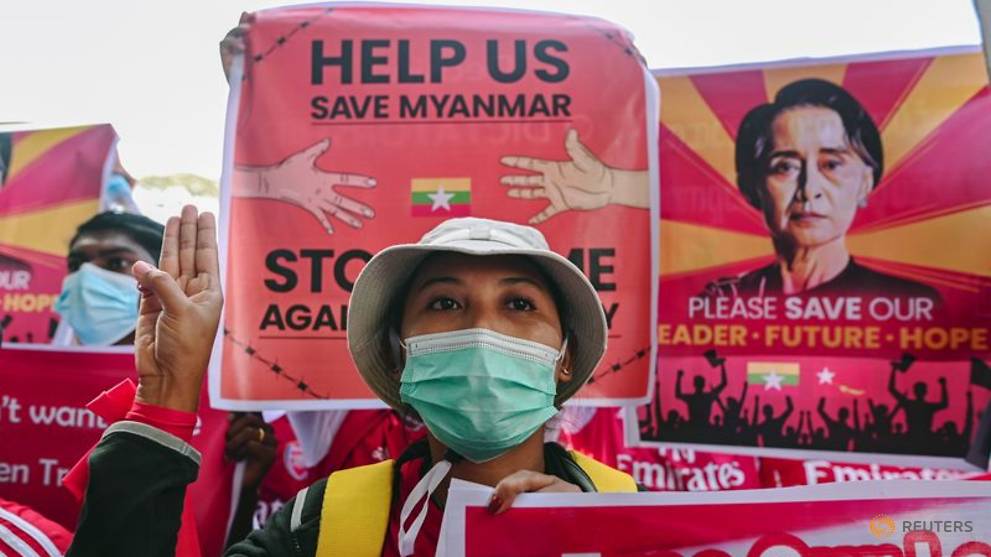 Protesters Defy Myanmar Junta After Us Imposes Sanctions Cna Protesters Defy Myanmar Junta After Us Imposes Sanctions Cna