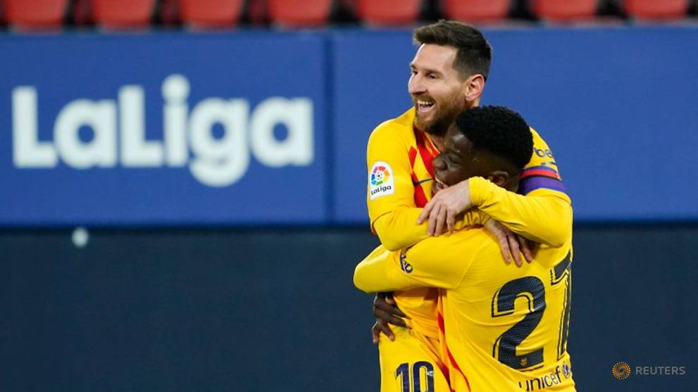 Football: Barcelona get past Osasuna with help of two Messi assists - CNA
