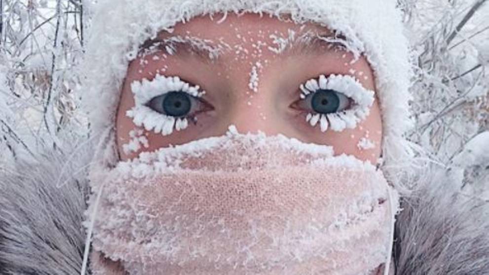 Even eyelashes freeze as parts of Russia hit -67 degrees Celsius