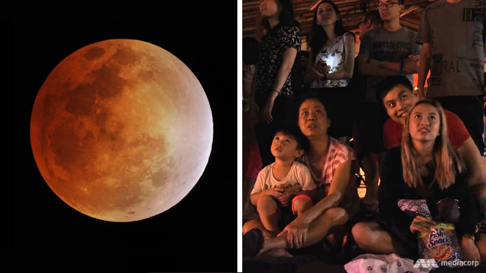 Super blue blood moon: What it looked like from Singapore ...
